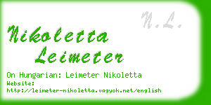 nikoletta leimeter business card
